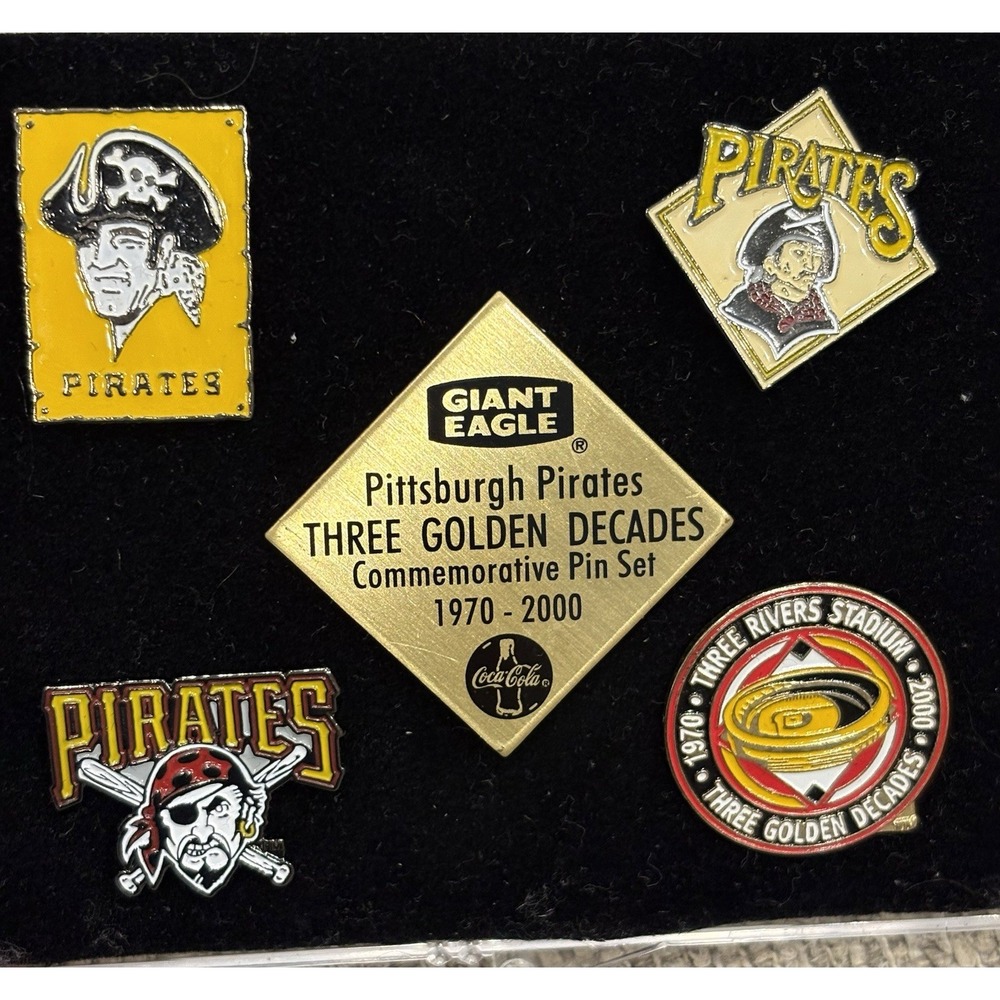 Pittsburgh Pirates 3 Golden Decades Commemorative Pin Set 1970-2000 MLB Baseball